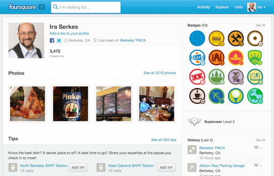 Ira Serkes foursquare page