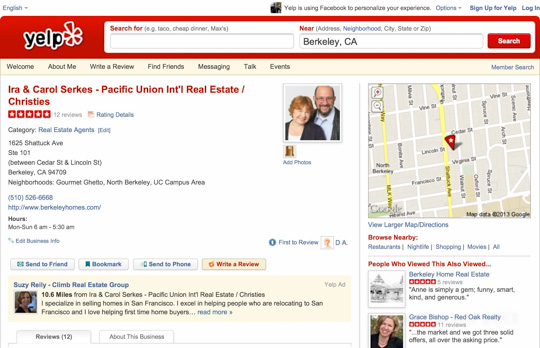 Ira & Carol Serkes Yelp Reviews